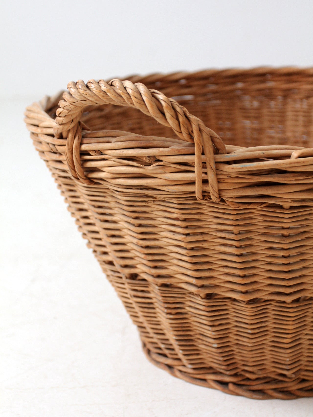 antique wicker laundry basket