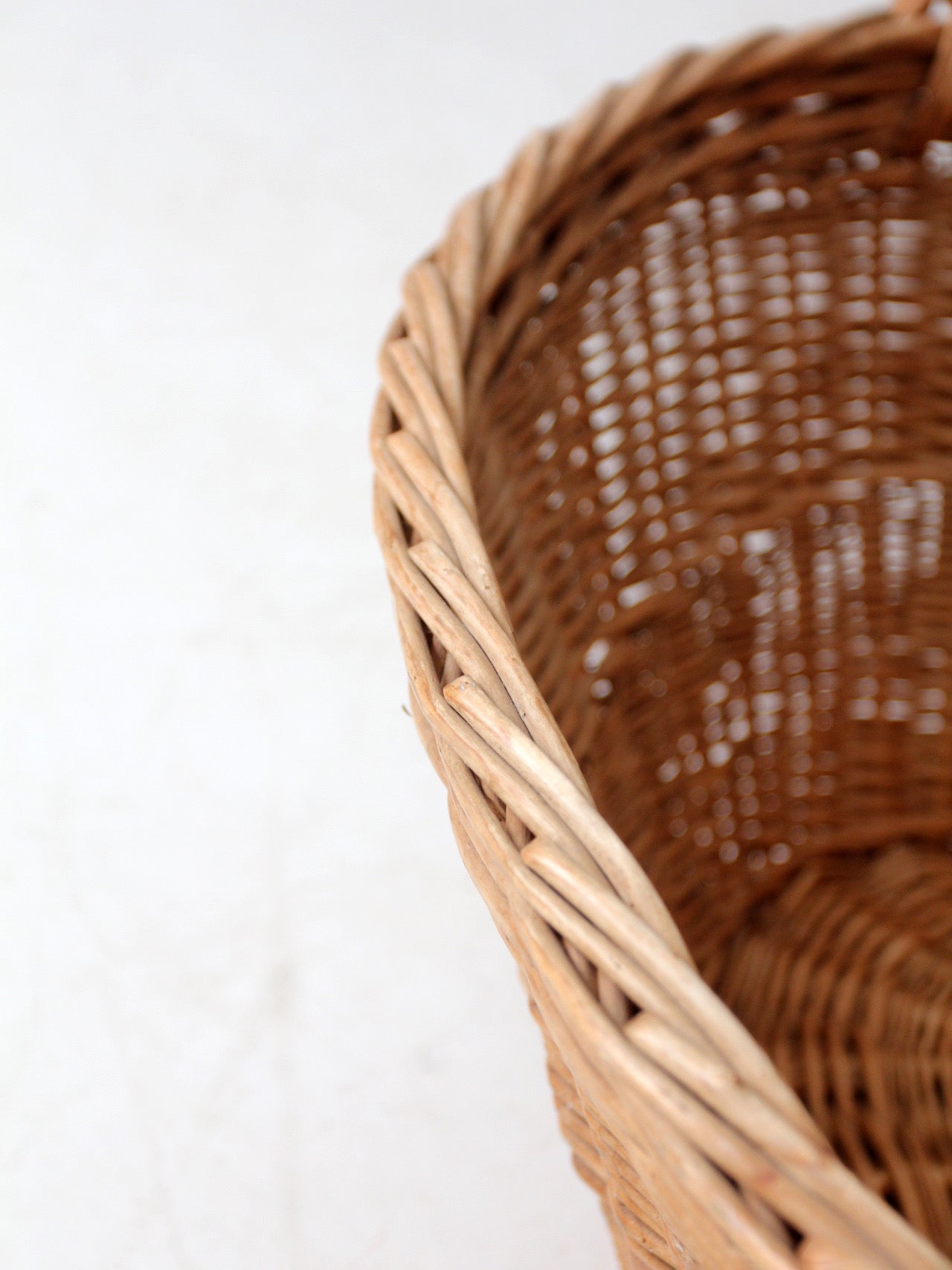 antique wicker laundry basket