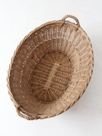 antique wicker laundry basket