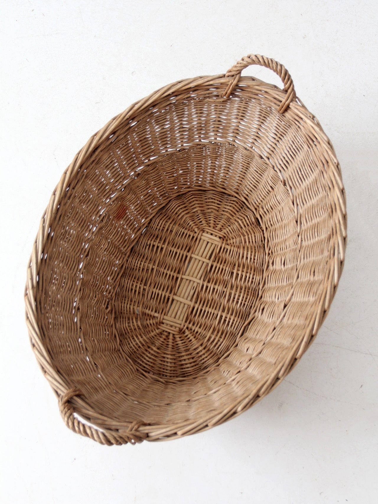 antique wicker laundry basket