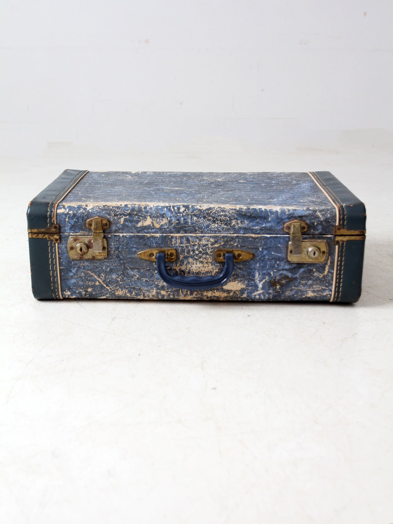 mid-century Vacationer blue suitcase