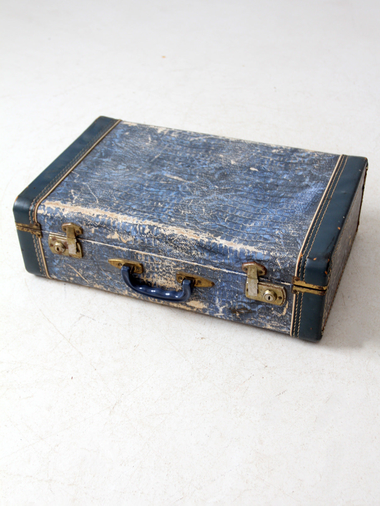 mid-century Vacationer blue suitcase