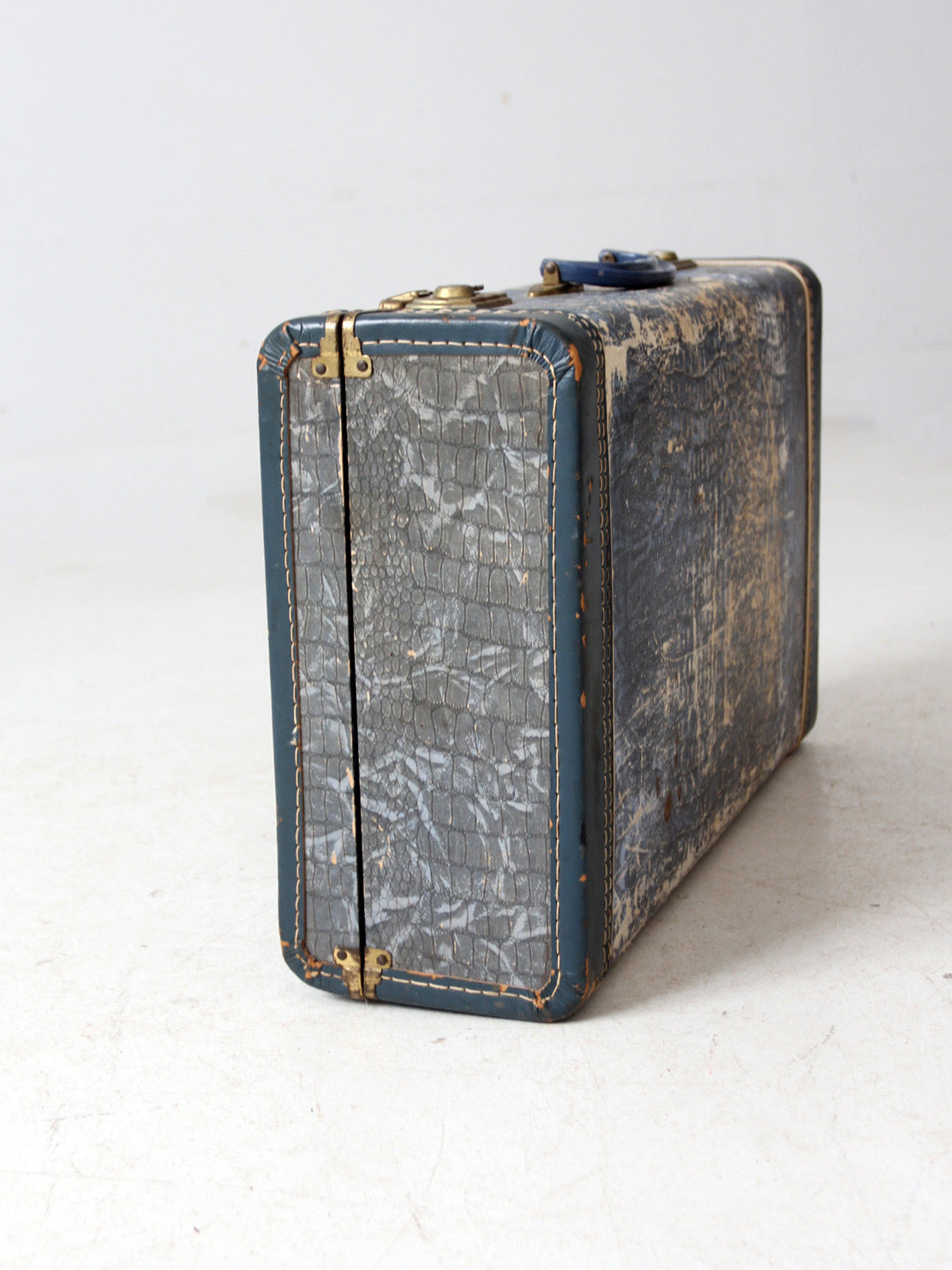 mid-century Vacationer blue suitcase
