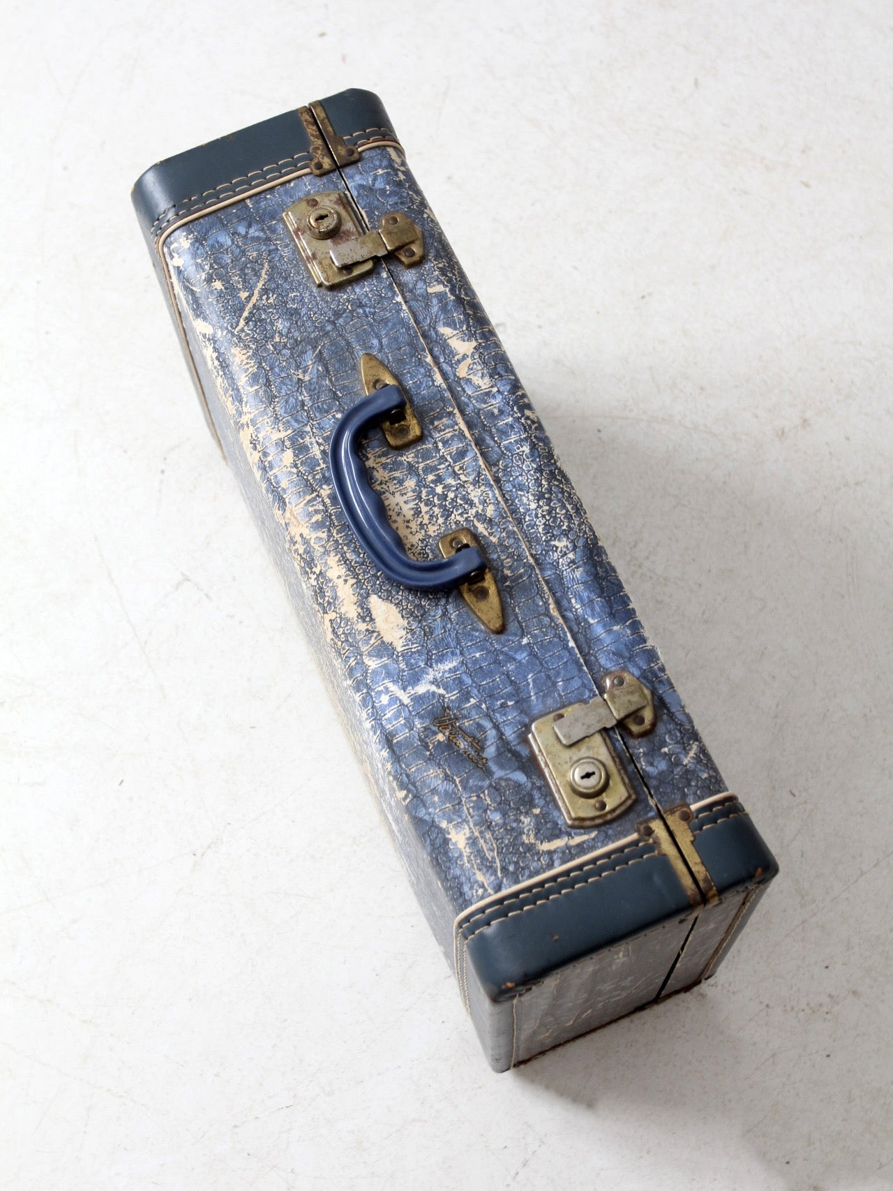 mid-century Vacationer blue suitcase