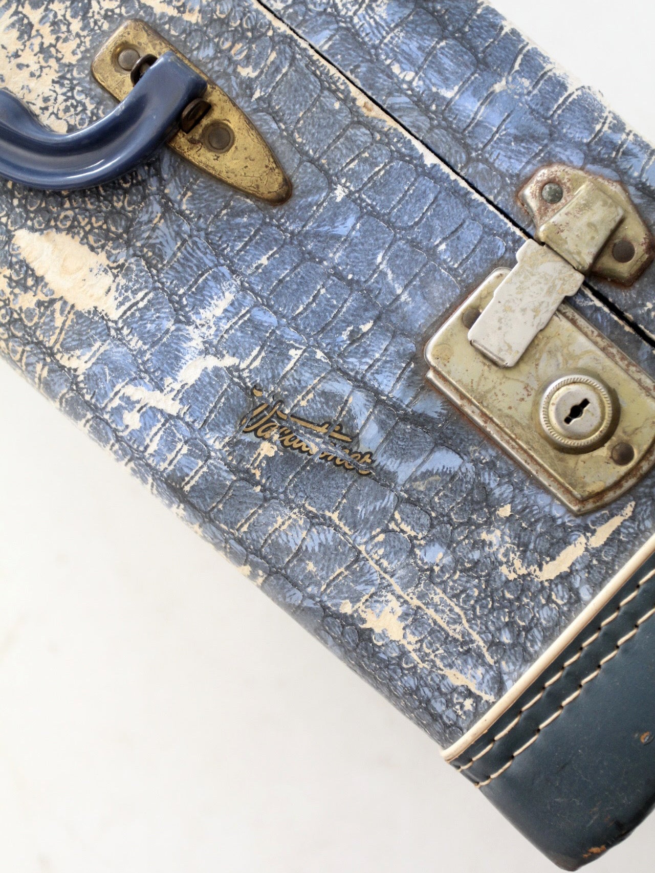 mid-century Vacationer blue suitcase