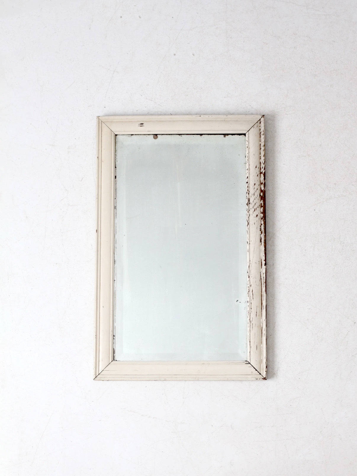antique beveled glass mirror with painted wood frame