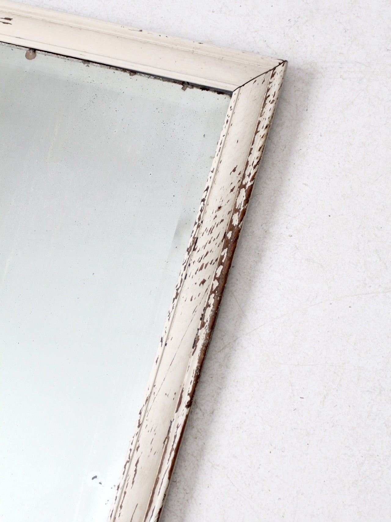 antique beveled glass mirror with painted wood frame