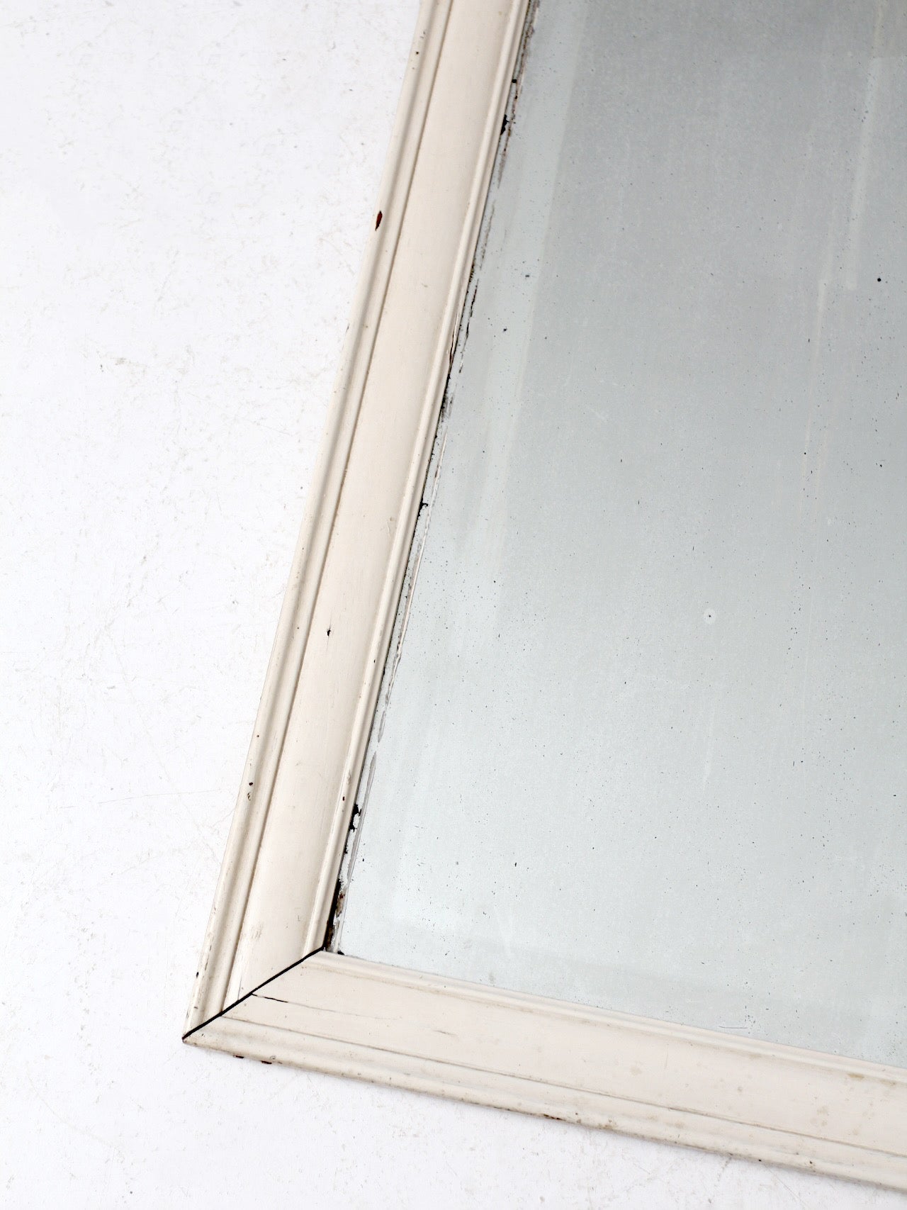 antique beveled glass mirror with painted wood frame