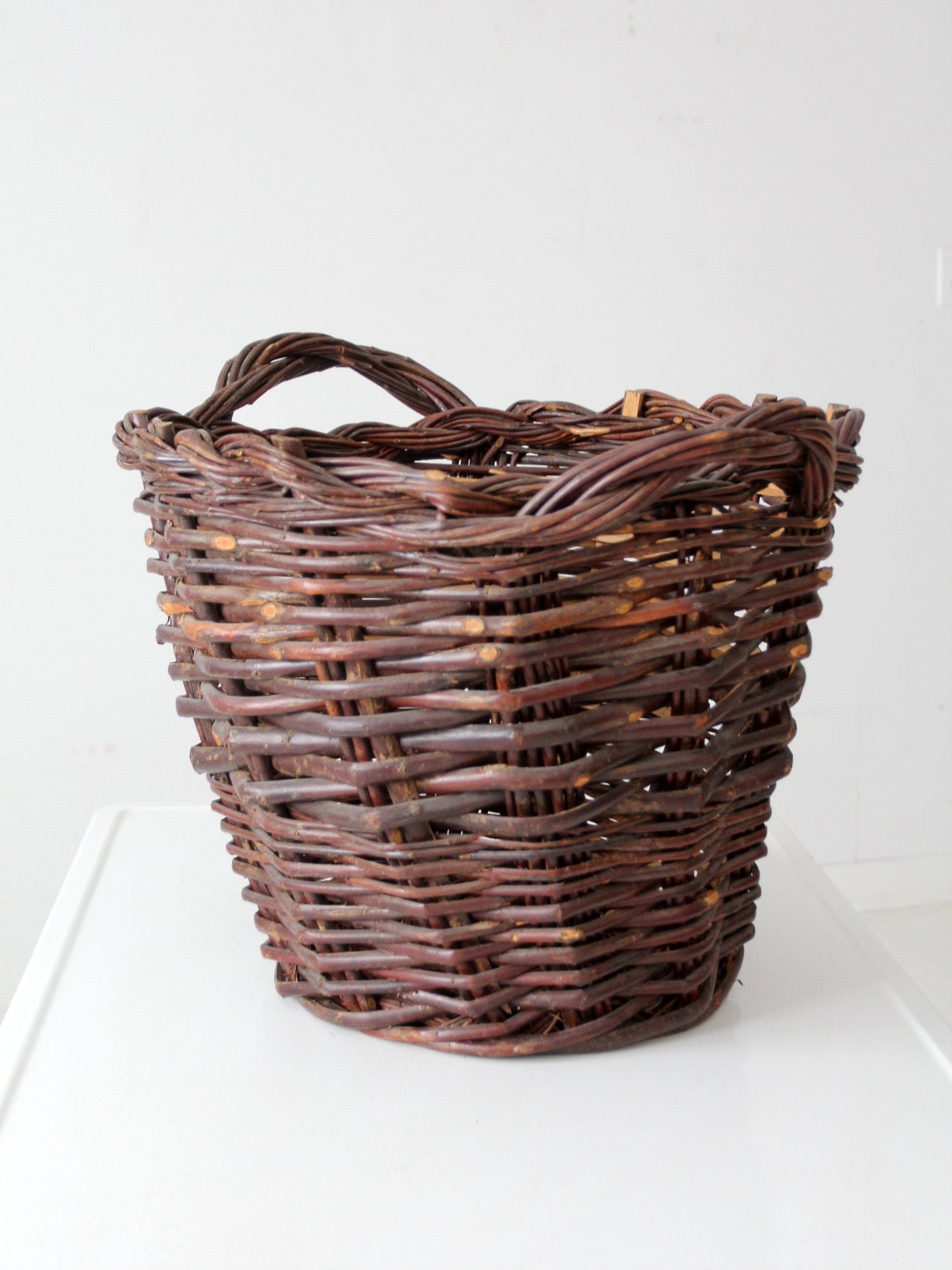 vintage wicker gathering basket