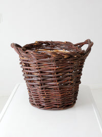 vintage wicker gathering basket