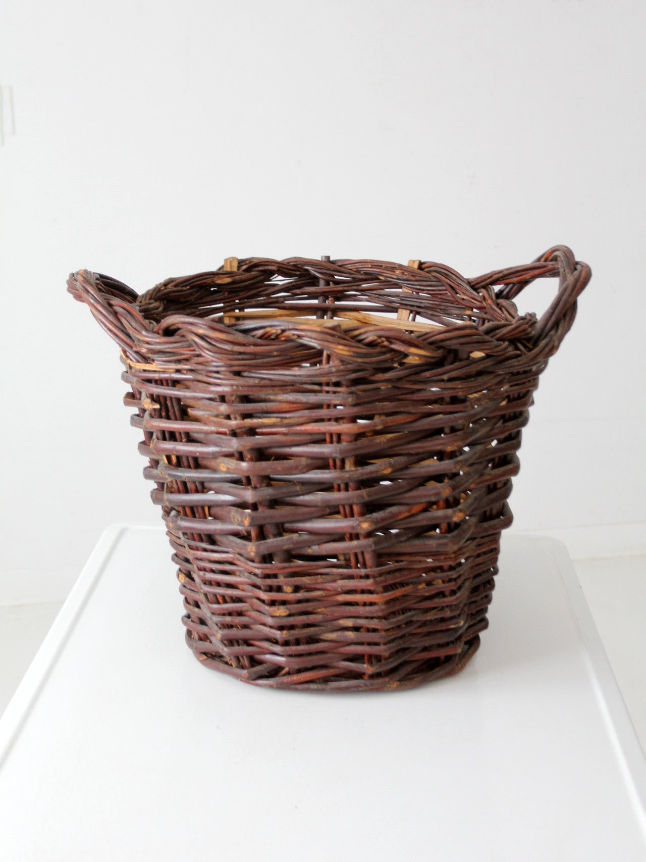 vintage wicker gathering basket