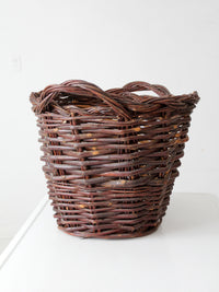 vintage wicker gathering basket