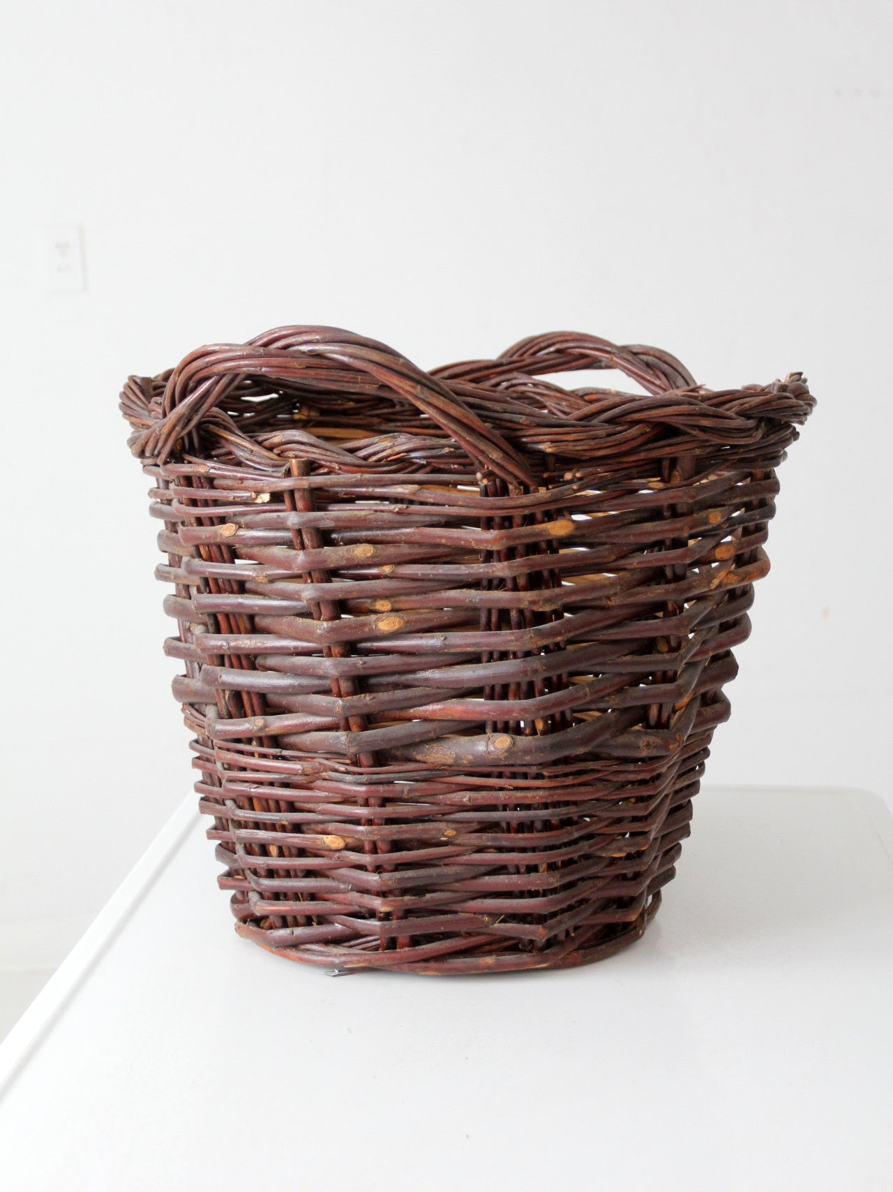 vintage wicker gathering basket