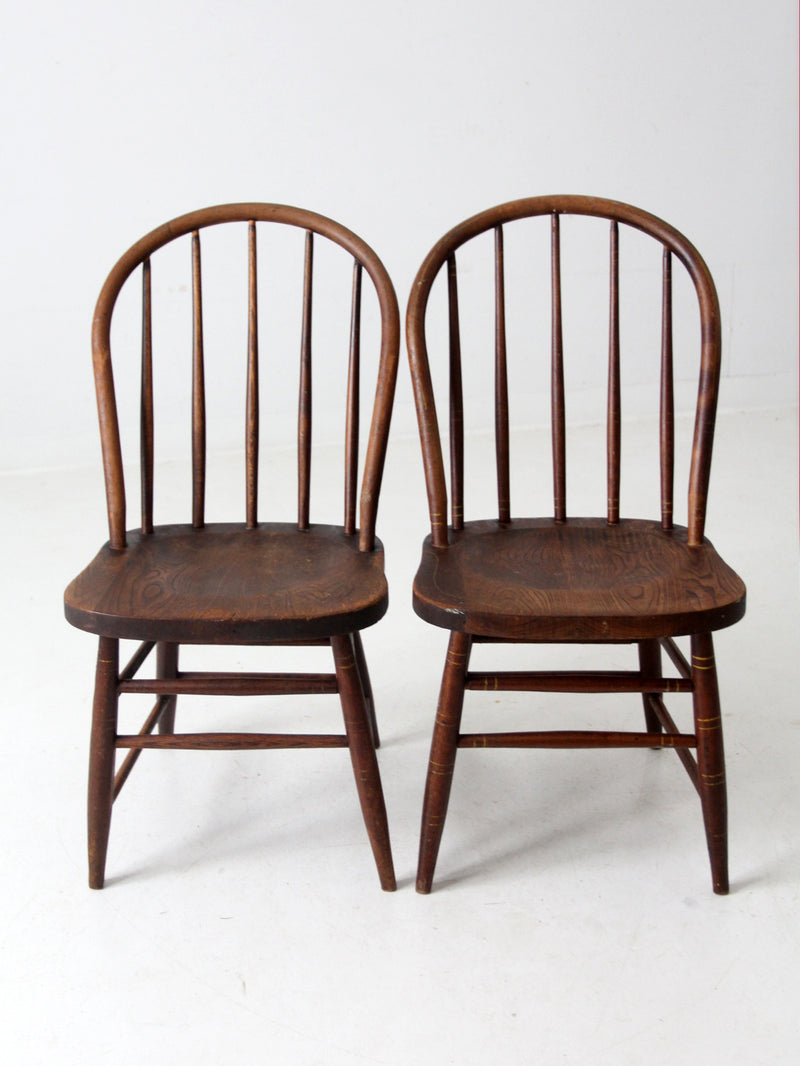 antique spindle back dining chairs pair