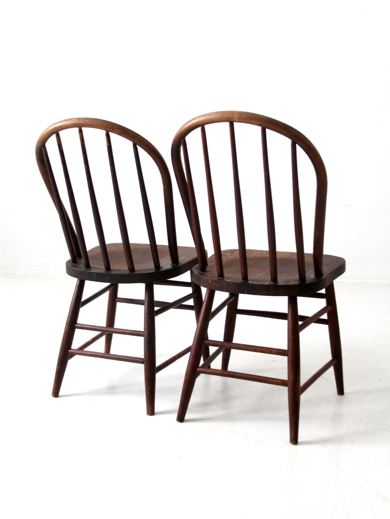 antique spindle back dining chairs pair