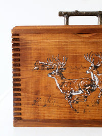 vintage handmade rustic deer box