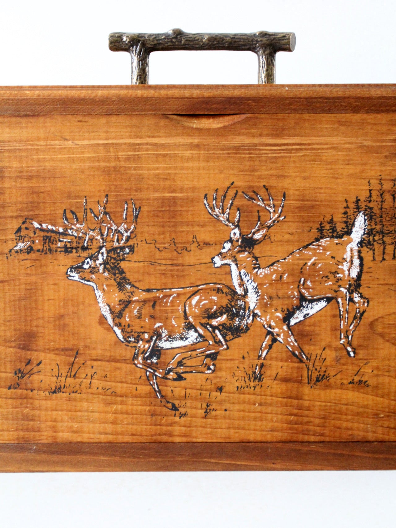 vintage handmade rustic deer box