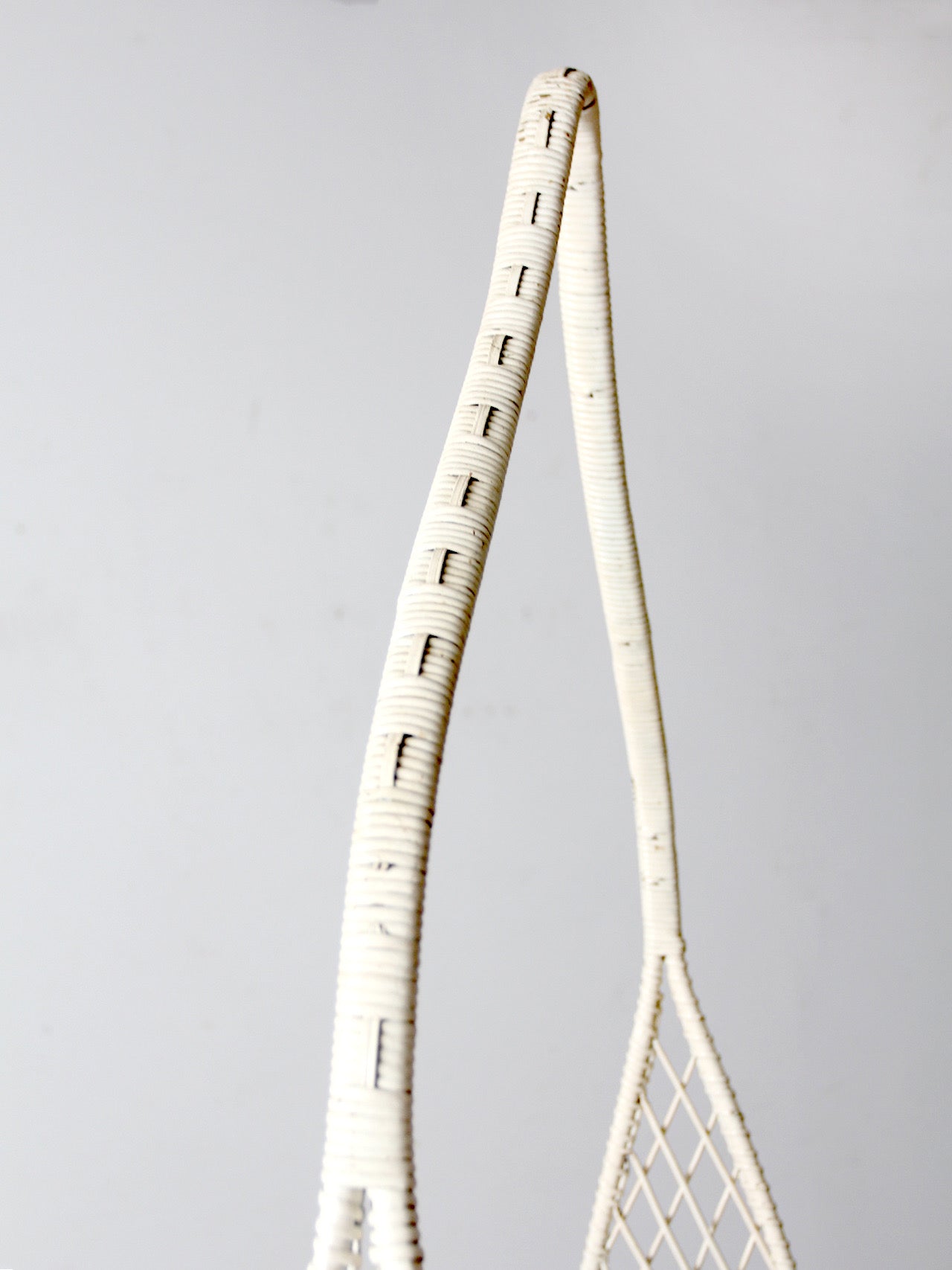 antique wicker planter basket stand with hanging hook