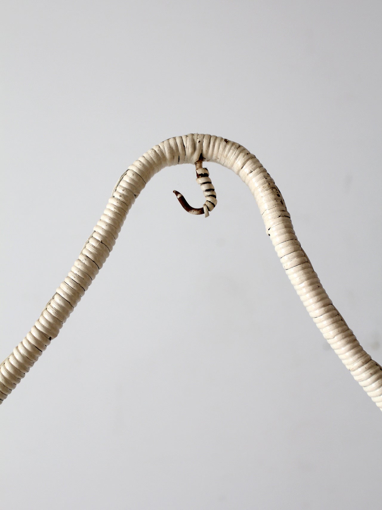 antique wicker planter basket stand with hanging hook