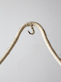 antique wicker planter basket stand with hanging hook