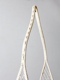 antique wicker planter basket stand with hanging hook