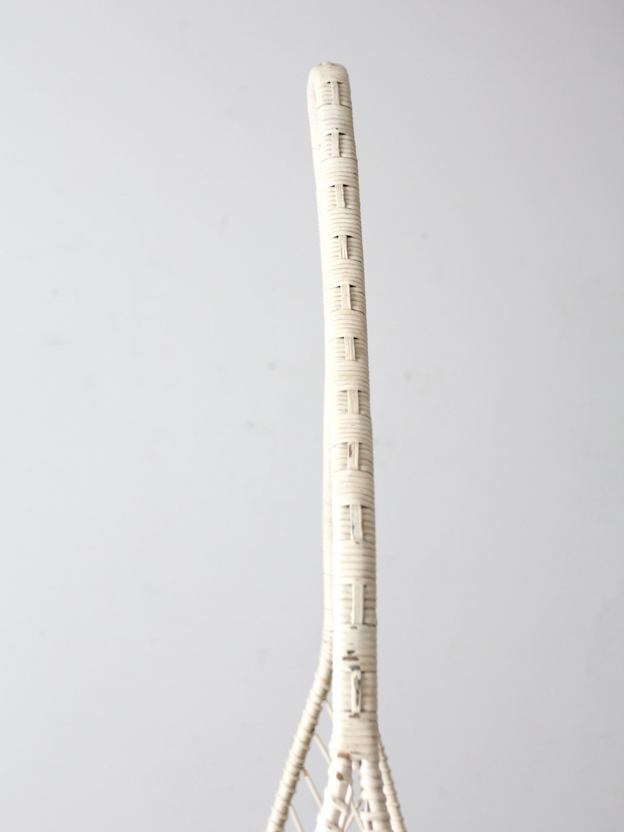 antique wicker planter basket stand with hanging hook