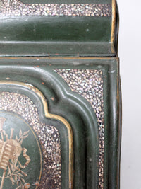 antique coal box with mother of pearl inlay
