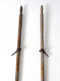 vintage wooden oars pair