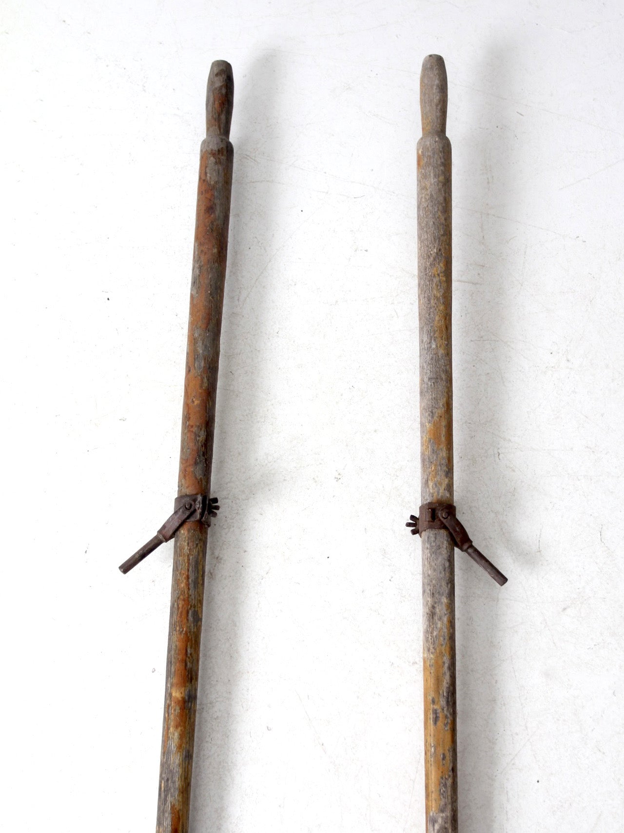 vintage wooden oars pair