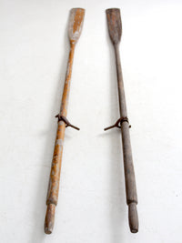 vintage wooden oars pair