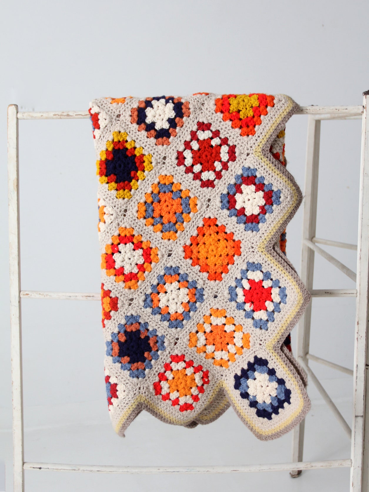 vintage crotchet granny square quilt