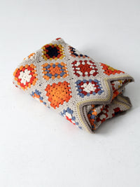 vintage crotchet granny square quilt