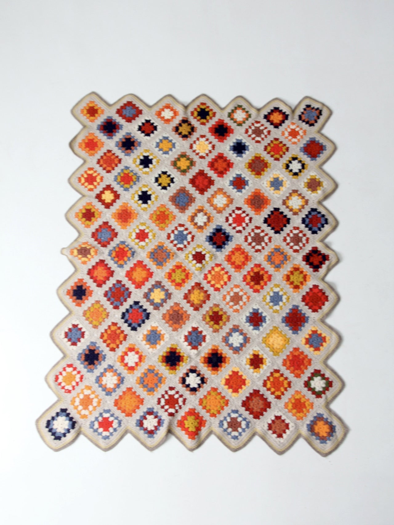 vintage crotchet granny square quilt
