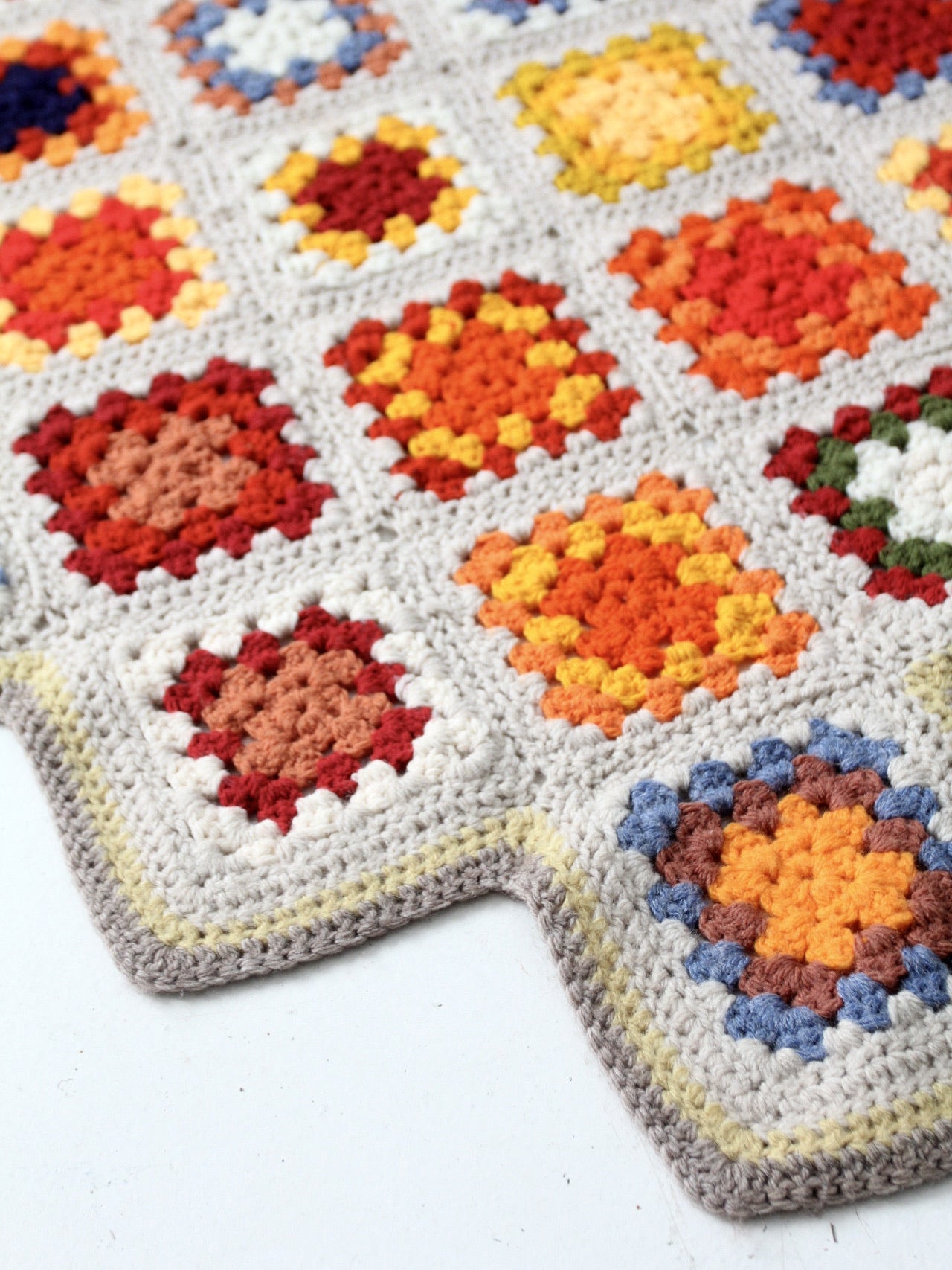vintage crotchet granny square quilt