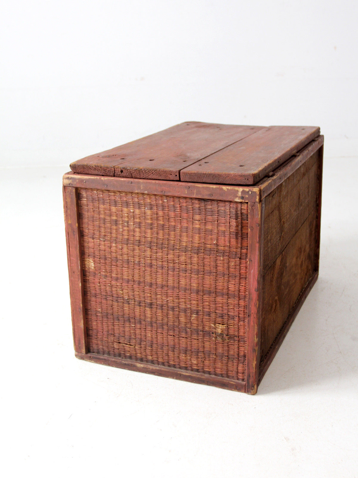 vintage rustic wooden storage box
