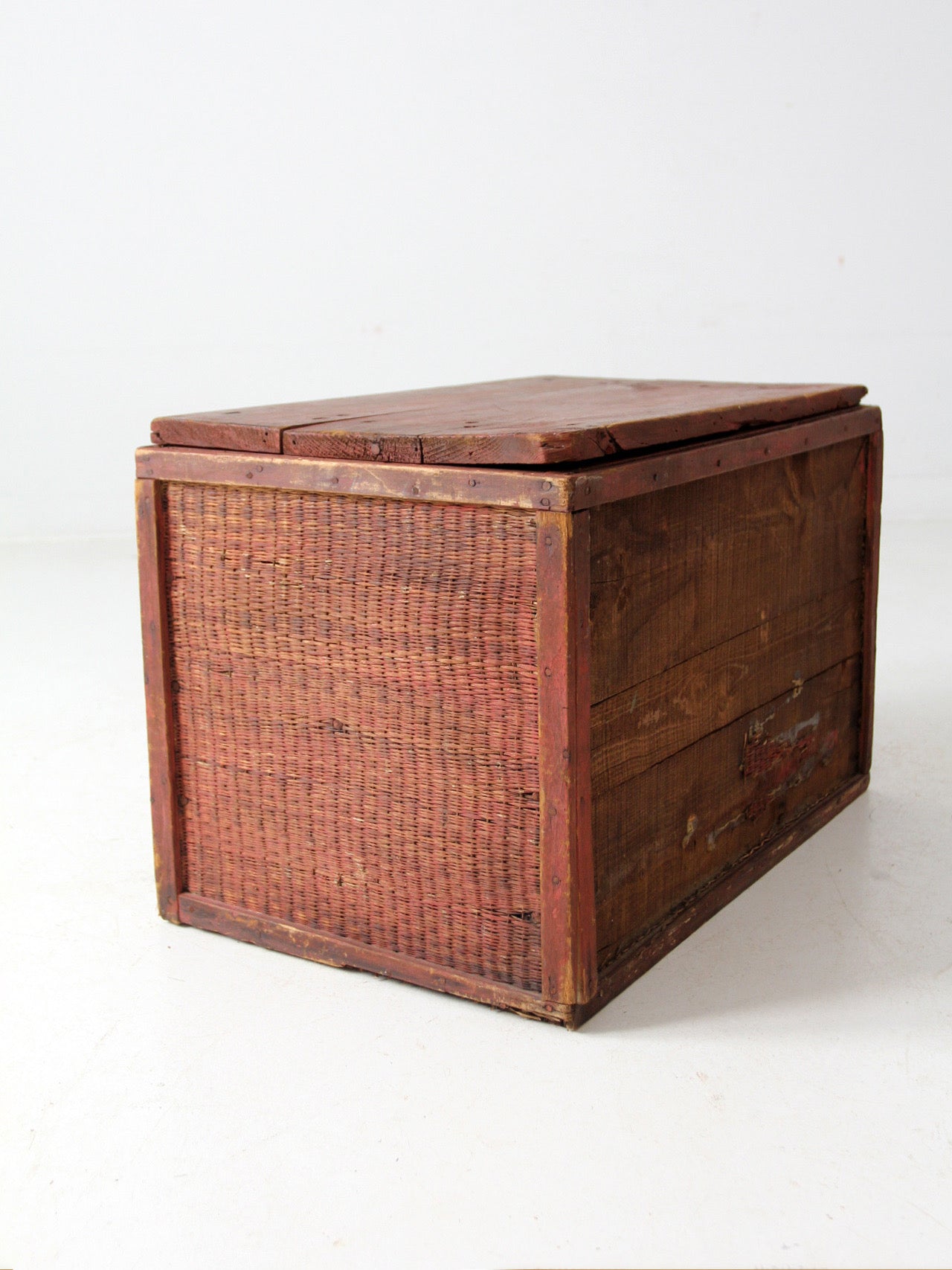vintage rustic wooden storage box