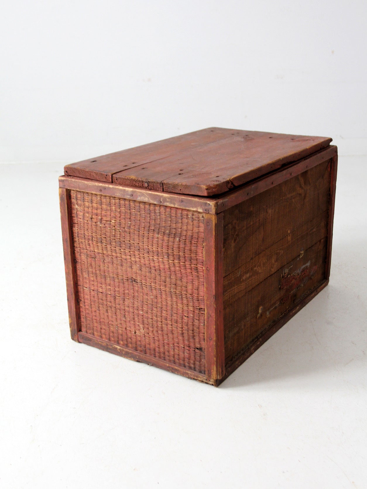 vintage rustic wooden storage box