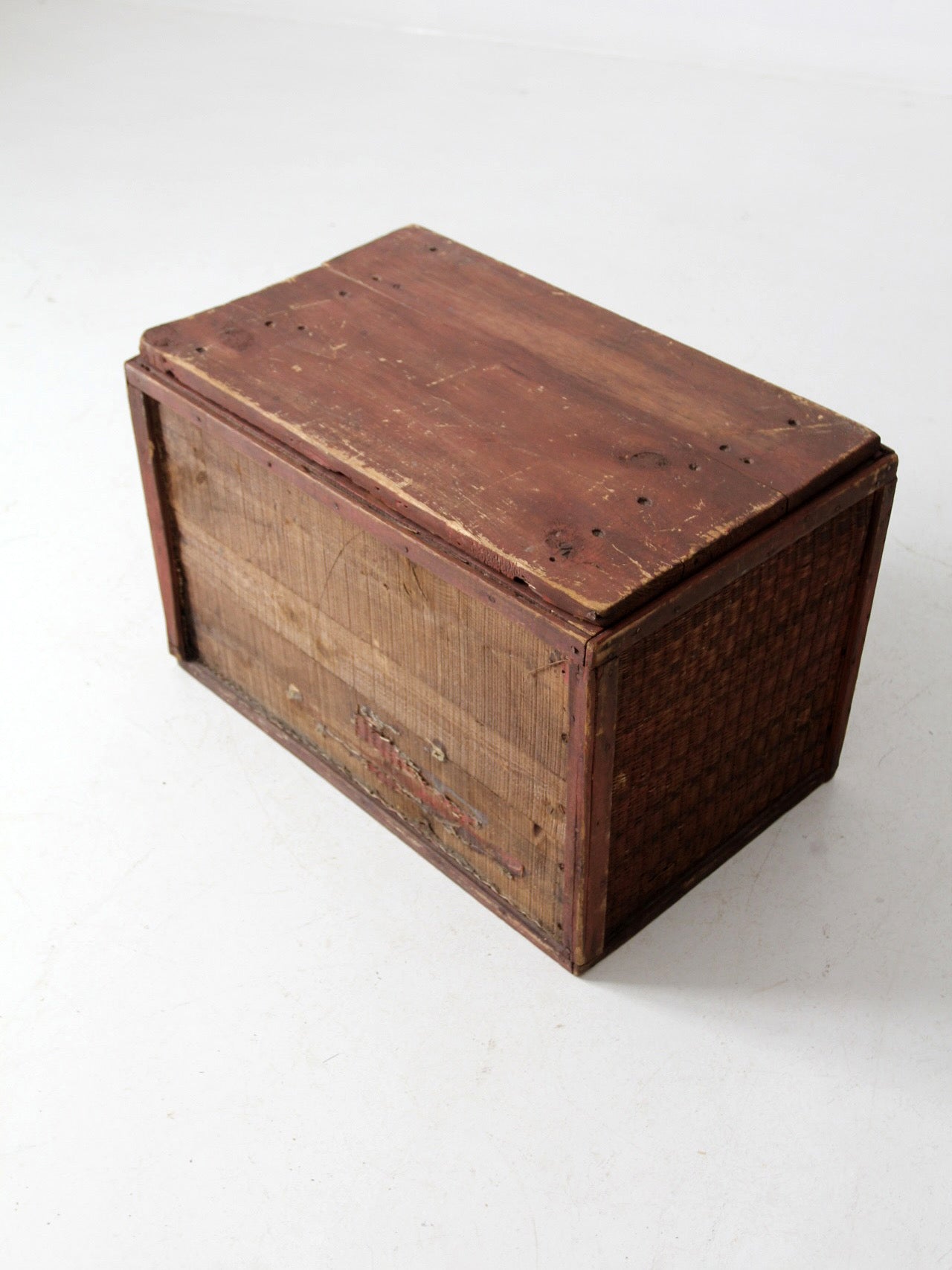 vintage rustic wooden storage box
