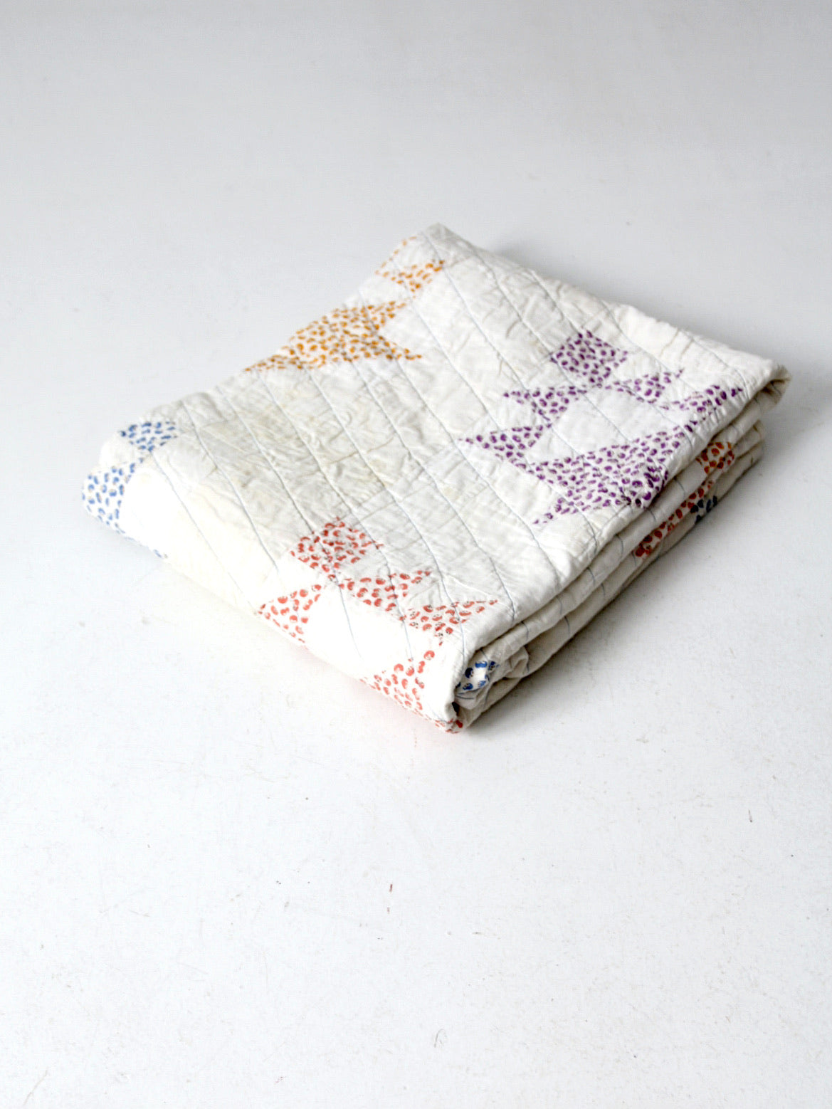 vintage hand stitched quilt 61 x 43