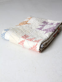 vintage hand stitched quilt 61 x 43