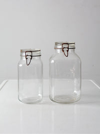 vintage Italian Ermetico glass jars pair