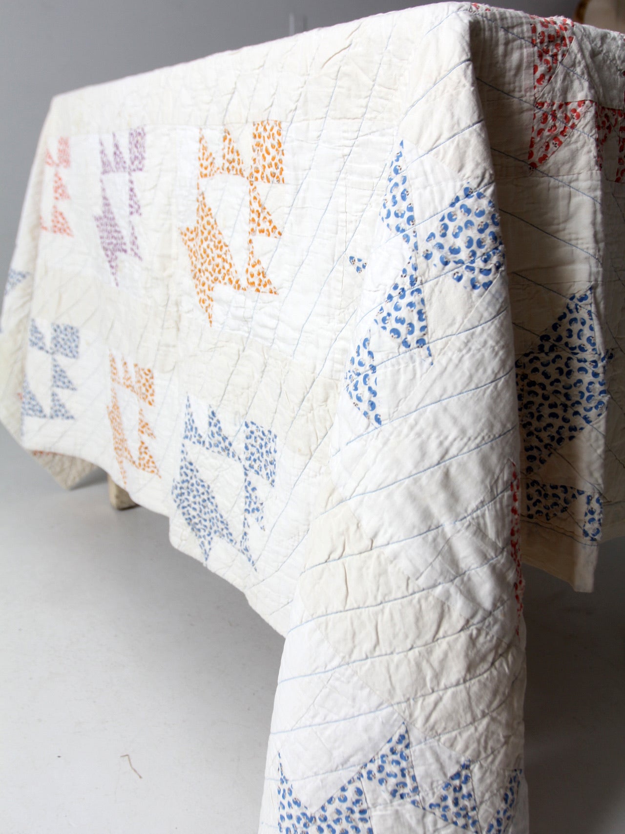 vintage hand stitched quilt 61 x 43