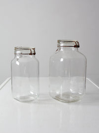 vintage Italian Ermetico glass jars pair