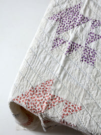vintage hand stitched quilt 61 x 43