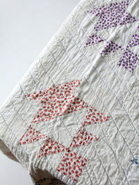 vintage hand stitched quilt 61 x 43