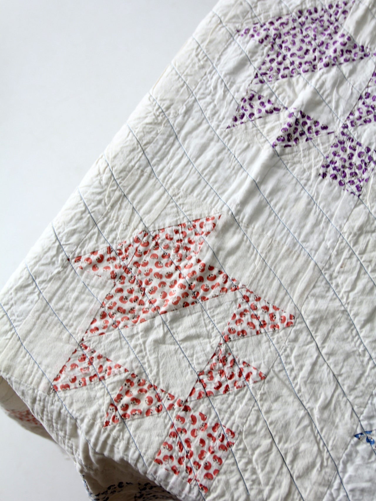 vintage hand stitched quilt 61 x 43