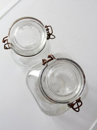 vintage Italian Ermetico glass jars pair