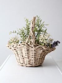 vintage large painted wicker basket