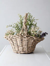 vintage large painted wicker basket