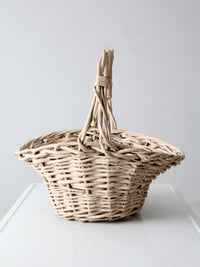 vintage large painted wicker basket